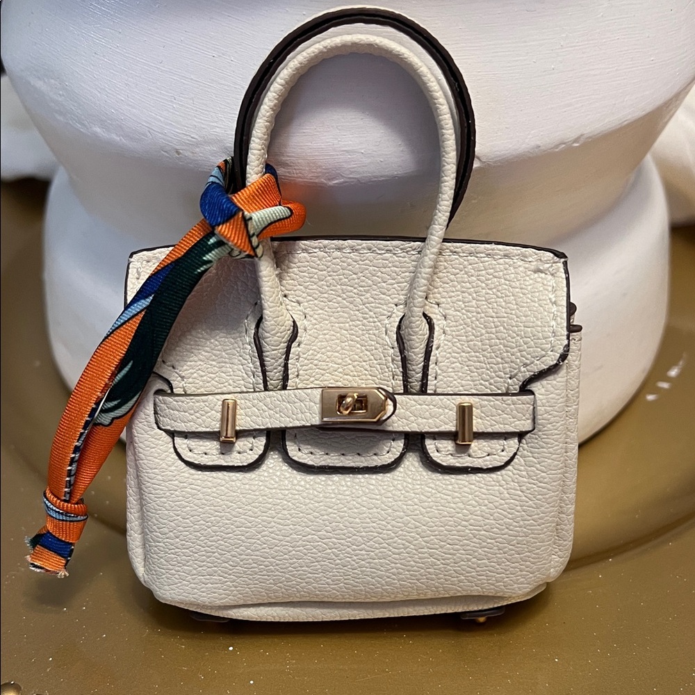 Mini Fashion Birkin Faux Leather Bag Charm